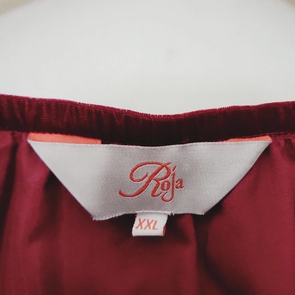 ROJA Burgundy Velvet Embroidered Festival Boho Gypsy Off Shoulder Top‎ Sz. XXL - Picture 8 of 9
